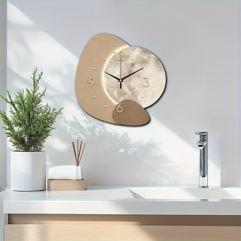 Eclipsewood Tasarımcı Ahşap Saat Altın Detaylarla