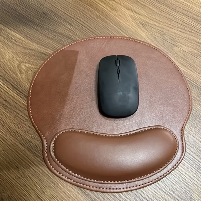 Suport pentru mouse ergonomic ComfyClick din piele ecologică maro, antiderapant