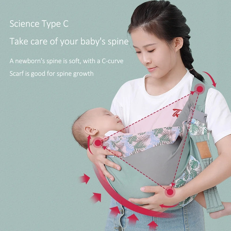 Portabebés transpirable para bebés con soporte para la columna para un transporte cómodo