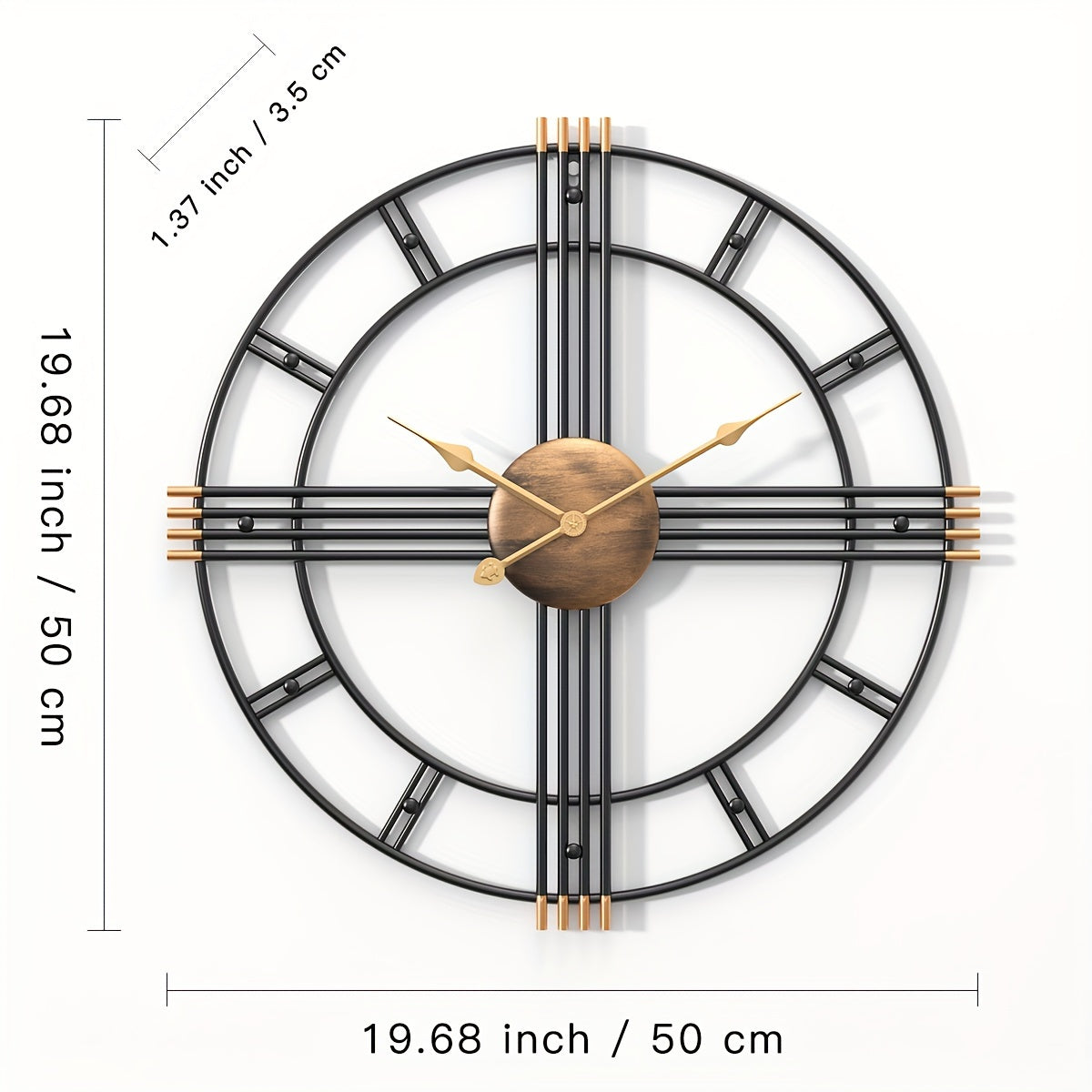 Nástěnné hodiny Casaelix Geometric Cross s minimalistickým designem a tichým chodem