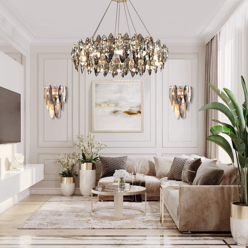 Lampadario a Foglia di Cristallo Nordico Aurelia dalla Collezione Lumen