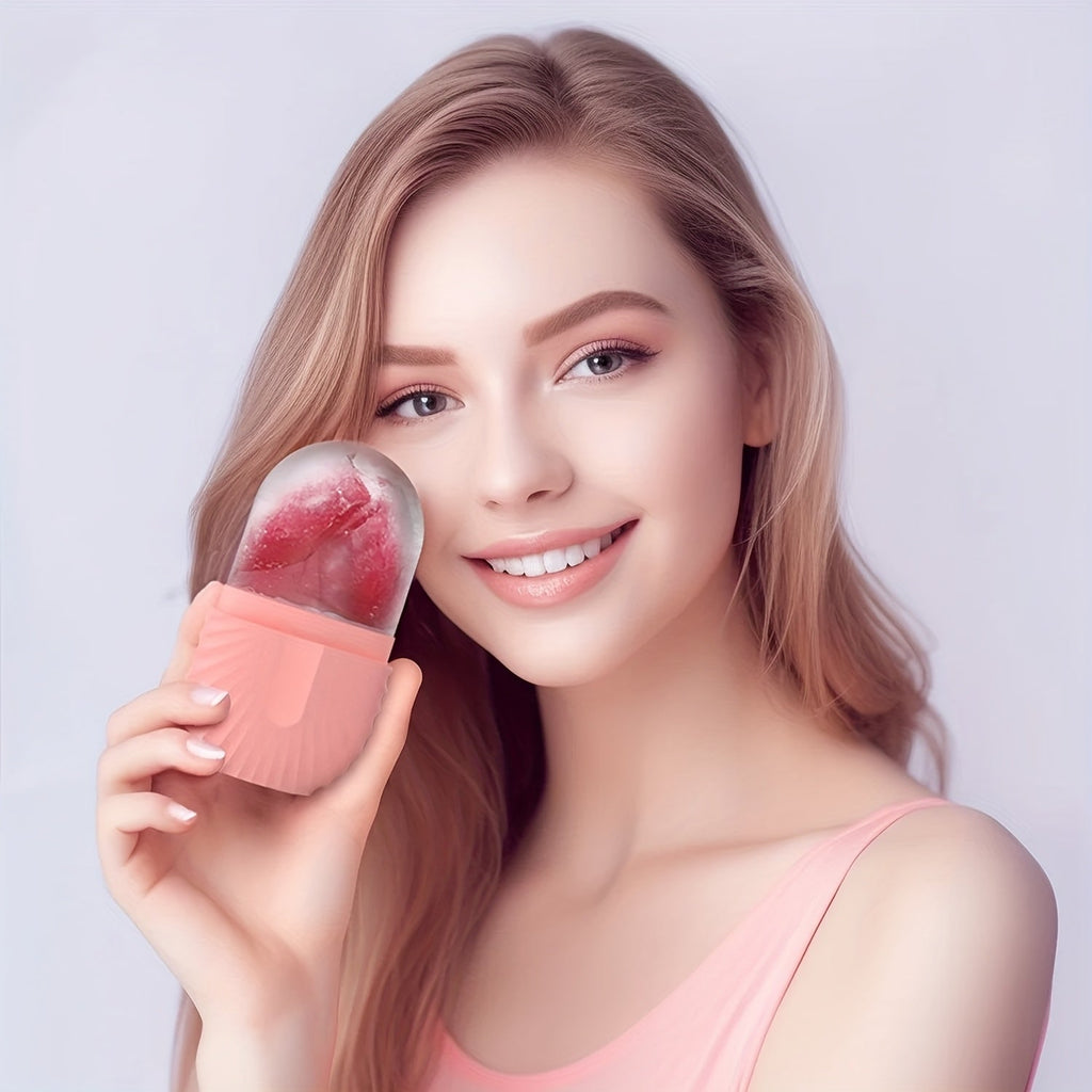 Glimmerice Gesichtsroller Wiederverwendbar Mit Integrierter Eismulde Für Erfrischende Massage