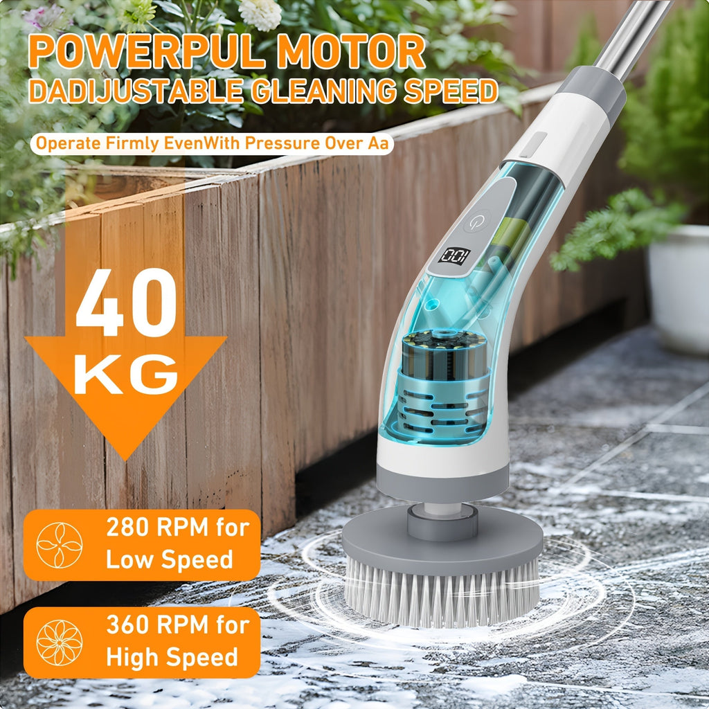 Homesweep Spin Skrubber med aftageligt håndtag, genopladelig