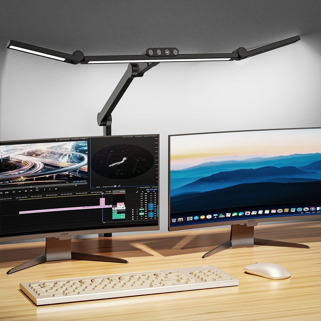 Prismalux Three-Head Clampable Led Desk Lamp for Workspaces