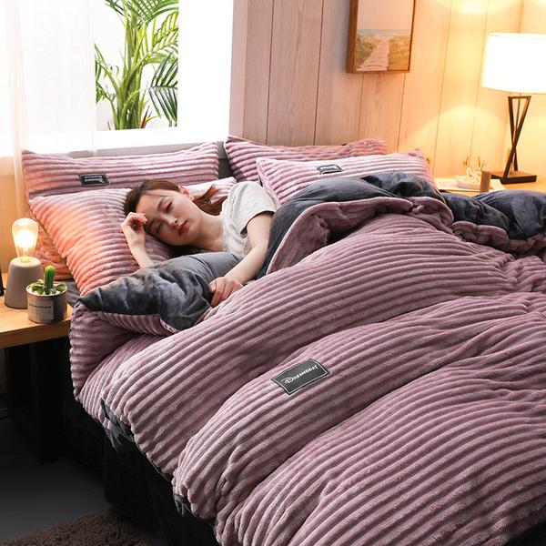 Thickened Corduroy Velvet Bedding Set
