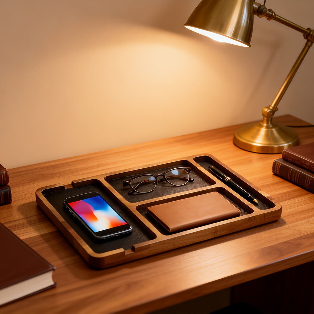 Woodvault smart skrivebordsorganisator til et ryddeligt arbejdsområde