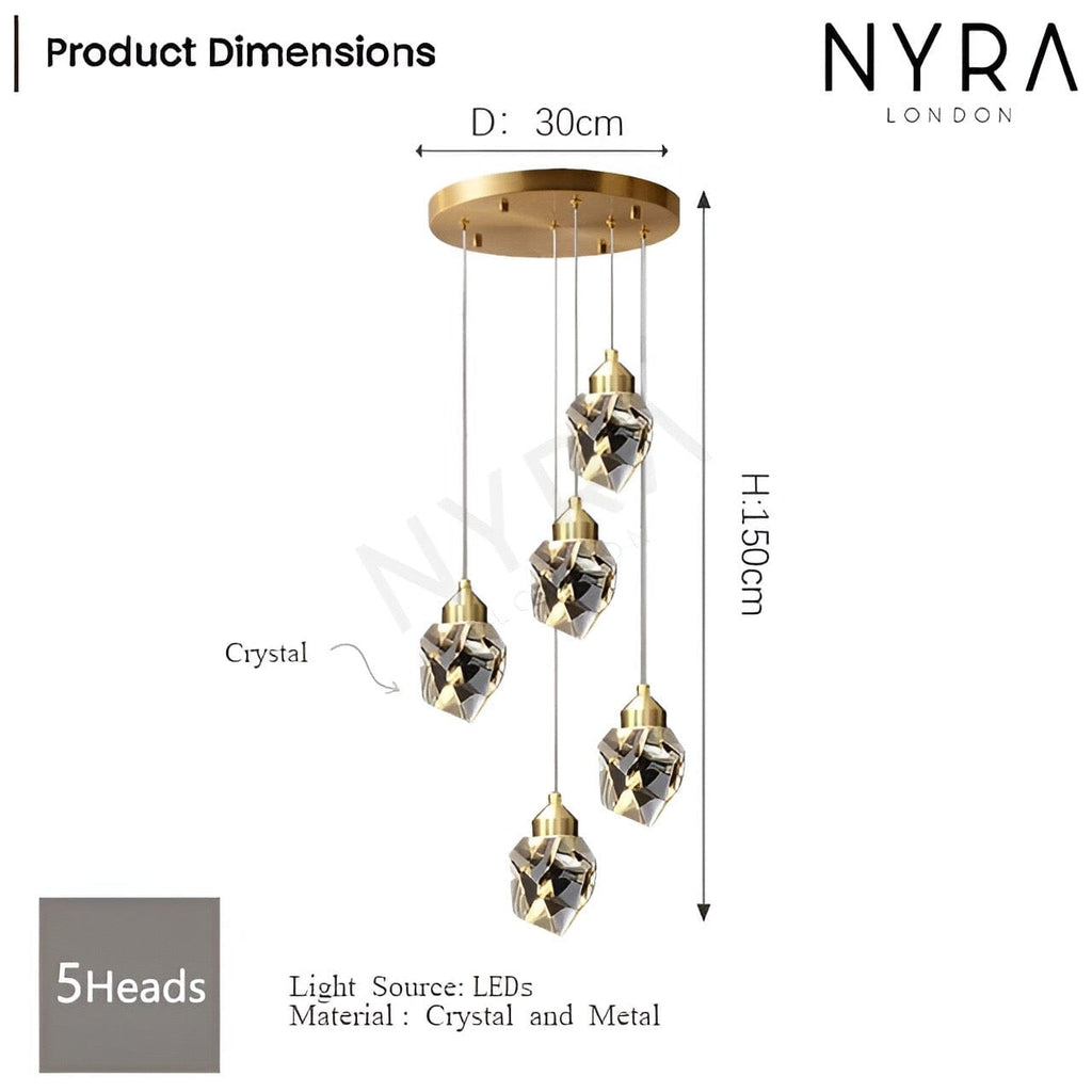 Lustre en Cristal Lyra avec Élégance Inspirée du Diamant
