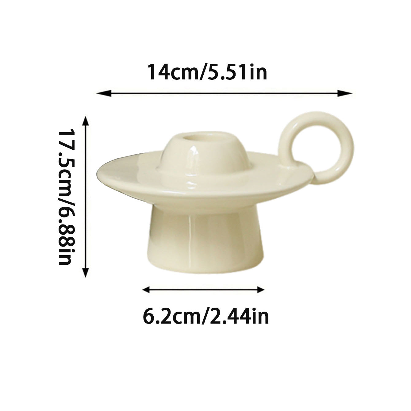Orbita Ceram Candle Stand In Vintage UFO Style For Tables