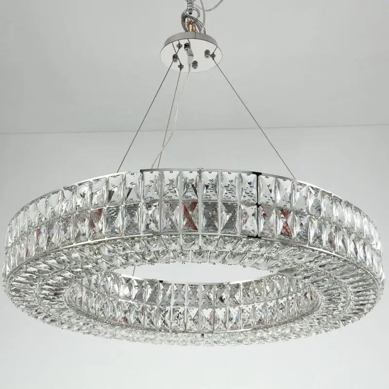 AstraLux Chrome Ring Chandelier Elegant Ceiling Light