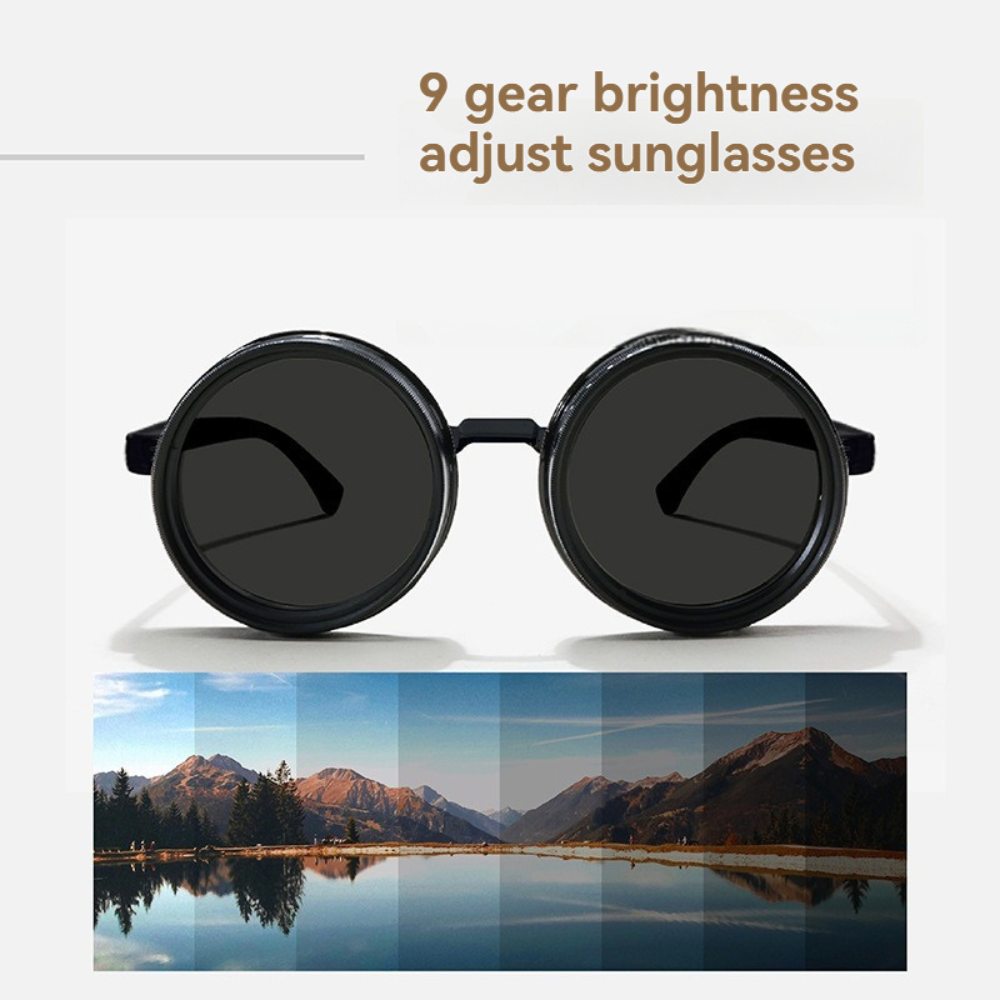 Gafas de sol negras AstraView con filtro de nueve niveles y ajuste ajustable