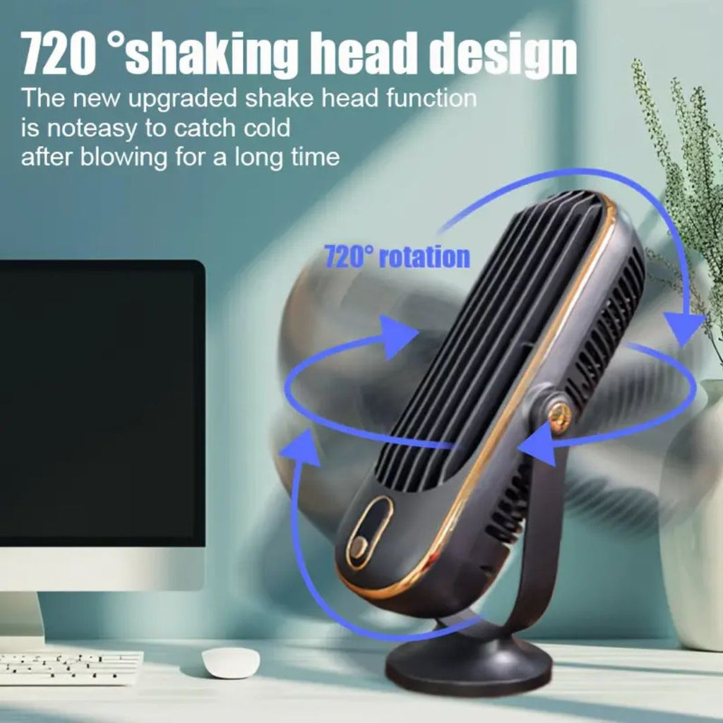 LumaBreeze Quiet USB Fan With Rechargeable Battery For Home And Office