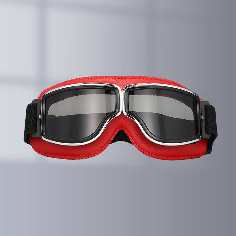 RoadRider Vintage Goggles With Interchangeable Lenses And Cushioned Comfort