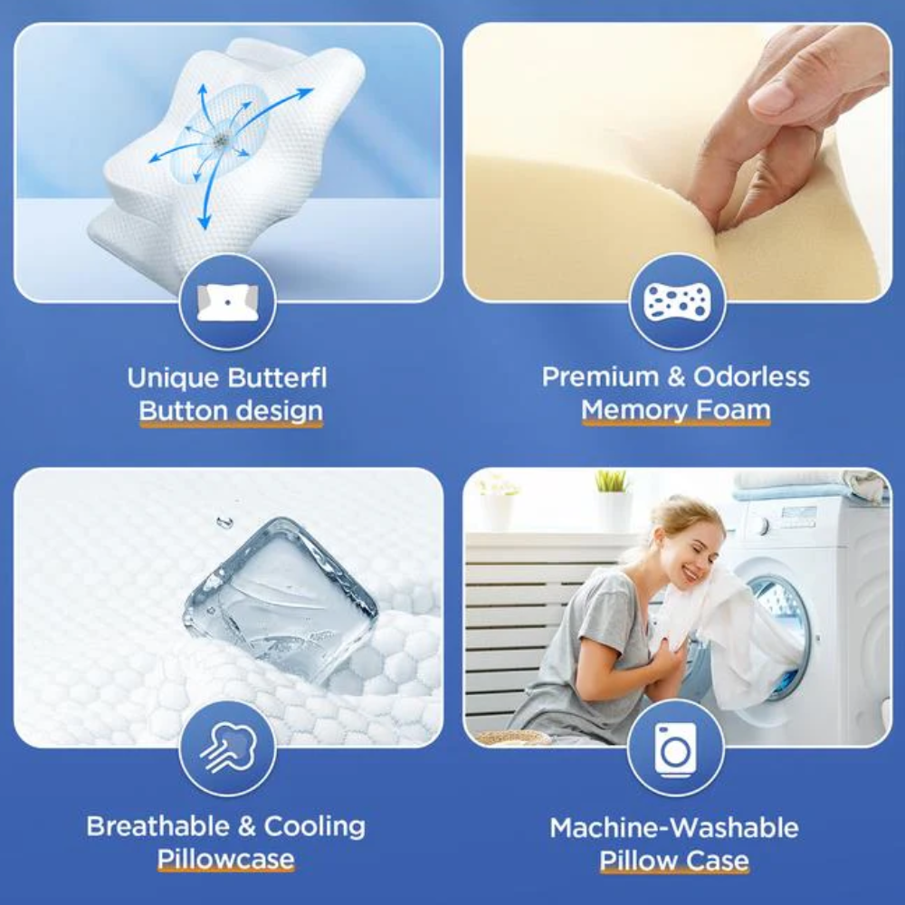Ergonomic Memory Foam Pillow For Snore Relief And Easier Breathing