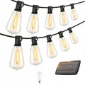 Solara 100 Ft Solar Light Strings Outdoor LED With Dimmable Yellow St38 Bulbs