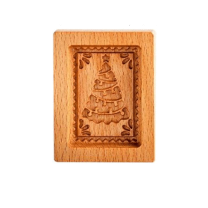 Engraved Wooden Cookie Molds With Pastry Stamps For Gingerbread And Biscuits