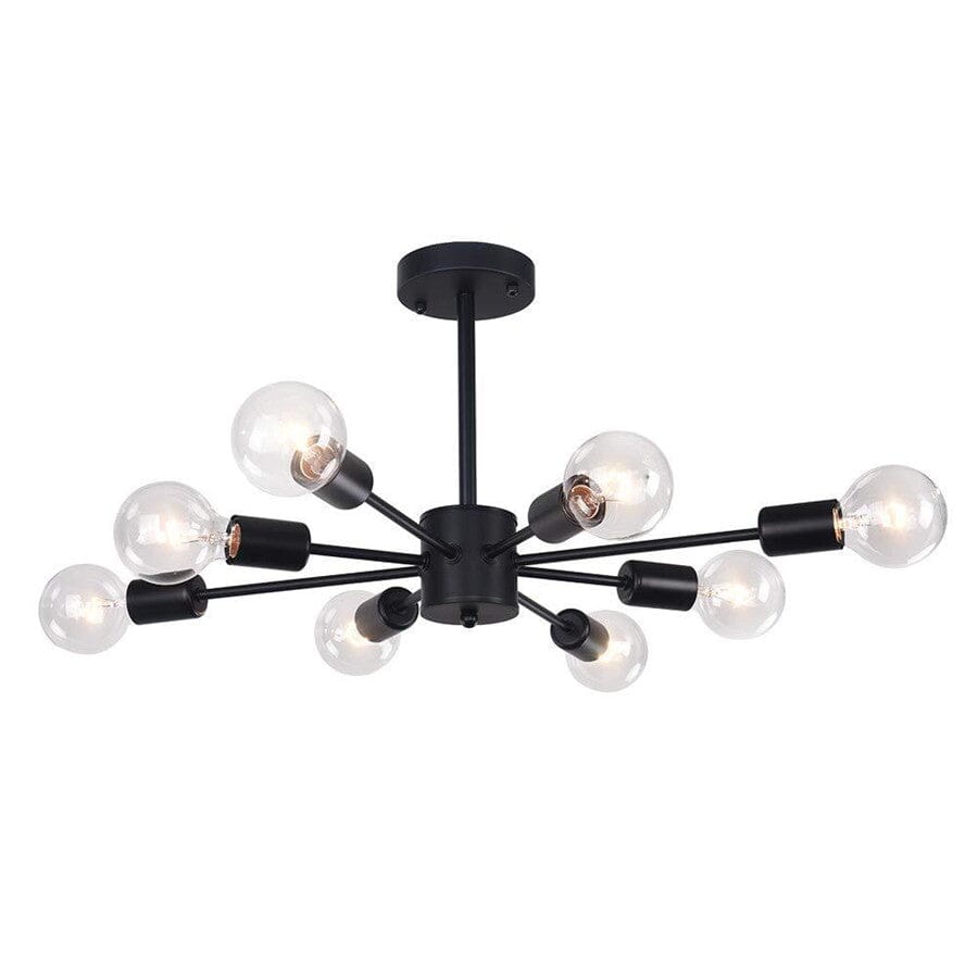 Candeeiro de Teto Aster Orbit em Vidro e Ferro com Oito LEDs Reguláveis