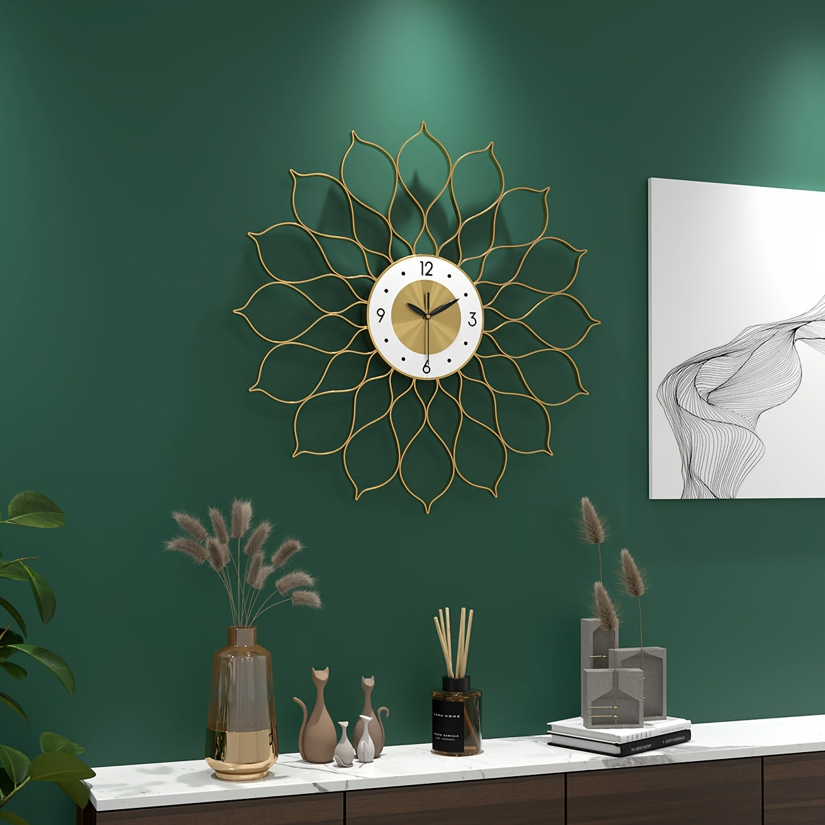 Aurélix Hollow Luxus-Goldene Uhr für Wohnkultur