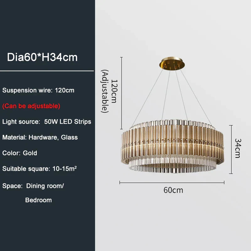 Candeeiro de Cristal em Vidro Aurelia para Iluminação Intemporal de Casa