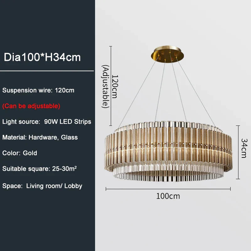 Candeeiro de Cristal em Vidro Aurelia para Iluminação Intemporal de Casa