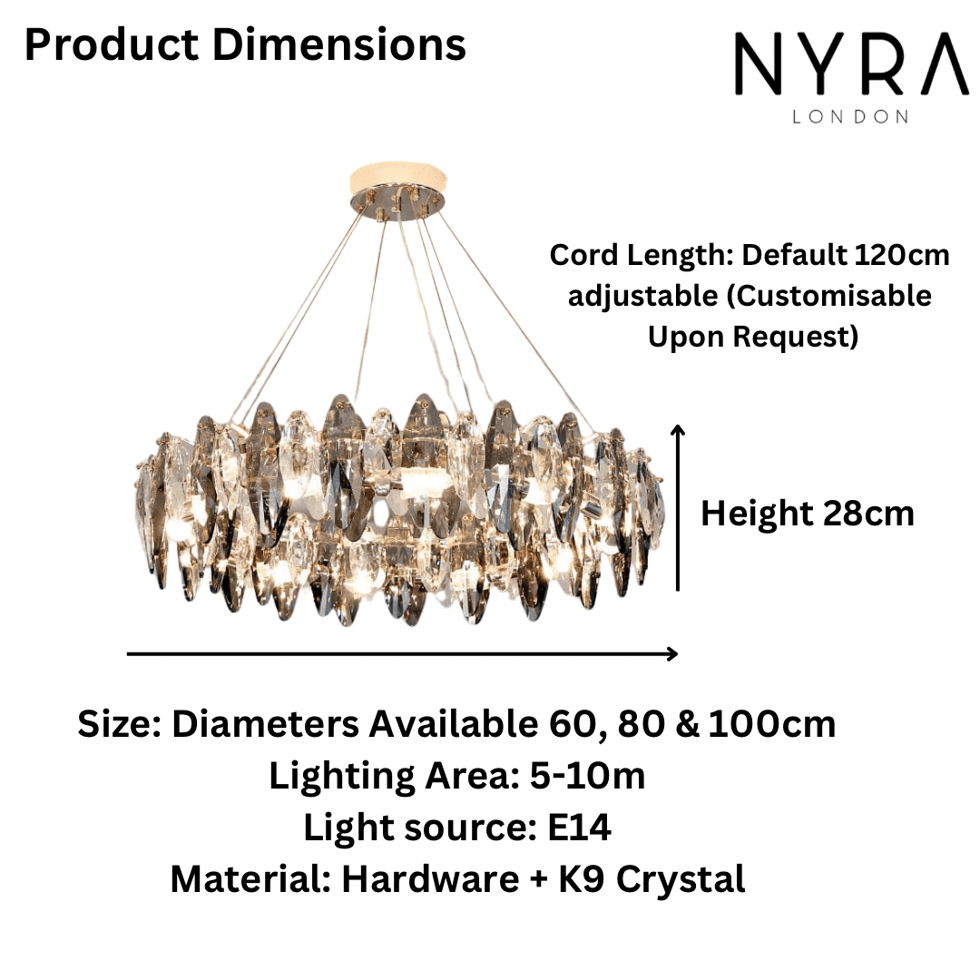 Lampadario a Foglia di Cristallo Nordico Aurelia dalla Collezione Lumen