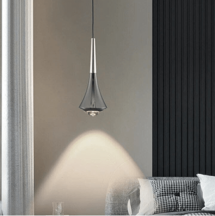 Elara glazen druppel LED hanglamp met heldere kap