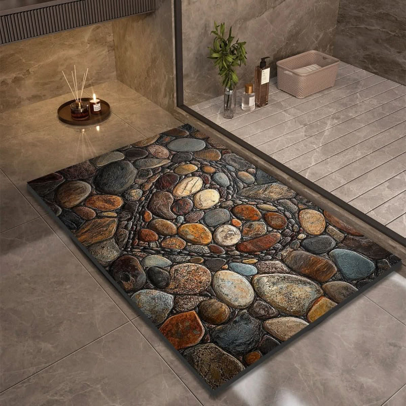 Alfombrilla de baño de tierra de diatomeas Aquavive antideslizante, de secado rápido y cómoda