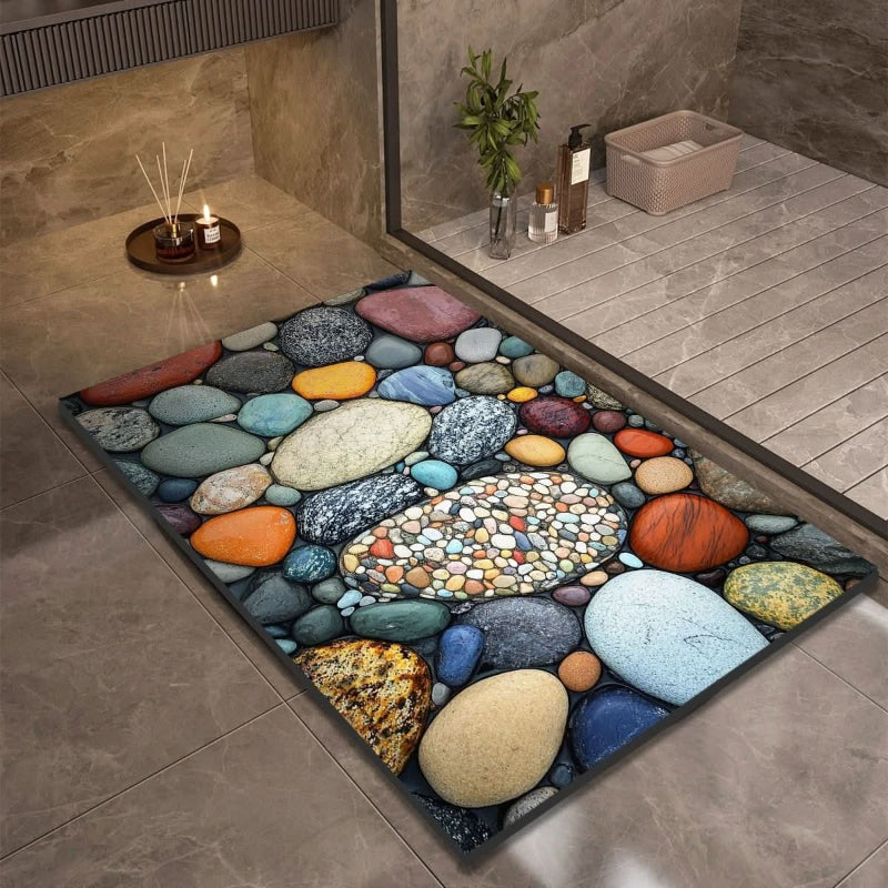 Alfombrilla de baño de tierra de diatomeas Aquavive antideslizante, de secado rápido y cómoda