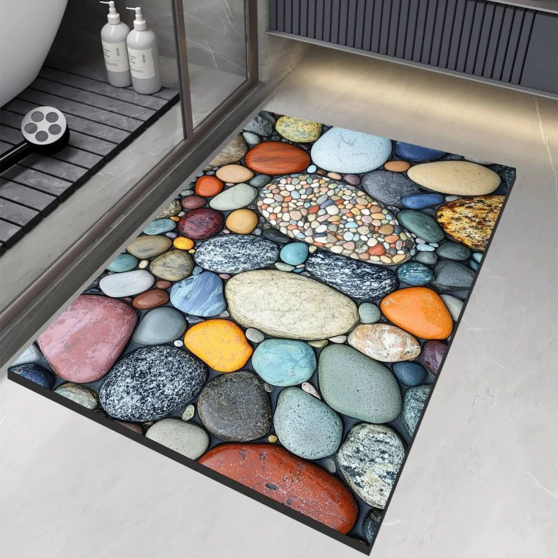 Alfombrilla de baño de tierra de diatomeas Aquavive antideslizante, de secado rápido y cómoda