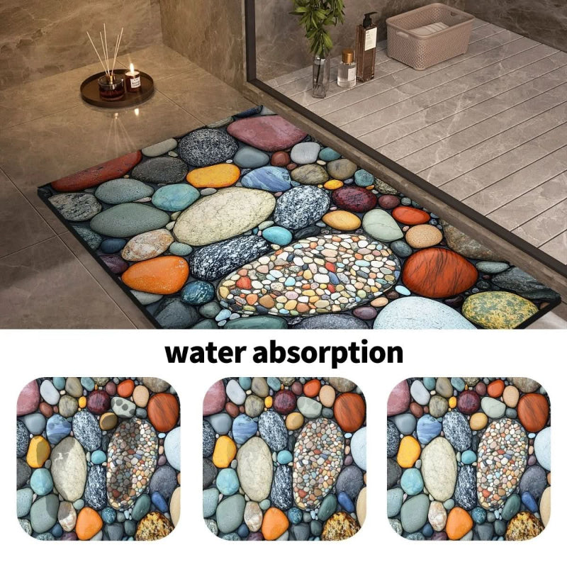 Alfombrilla de baño de tierra de diatomeas Aquavive antideslizante, de secado rápido y cómoda