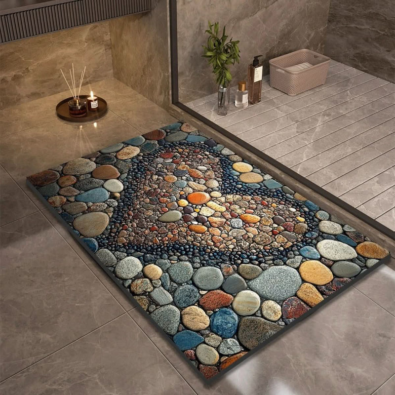 Alfombrilla de baño de tierra de diatomeas Aquavive antideslizante, de secado rápido y cómoda