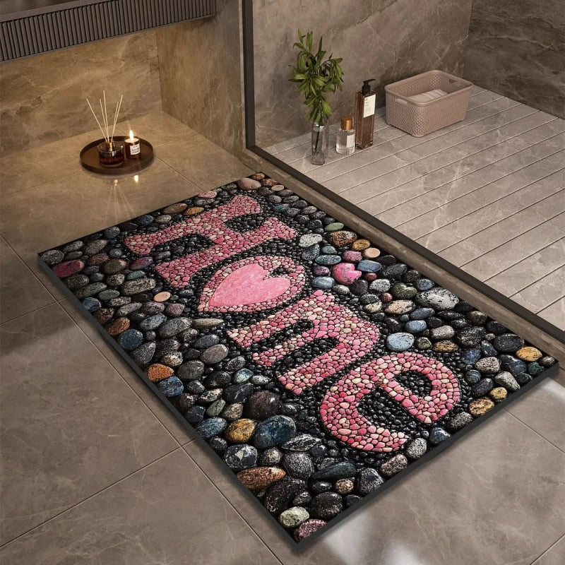 Alfombrilla de baño de tierra de diatomeas Aquavive antideslizante, de secado rápido y cómoda
