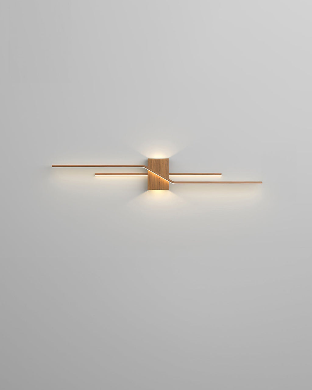 LumaVale LED-vegglampe med trestrukturfinish, minimalistisk, for oppholdsrom