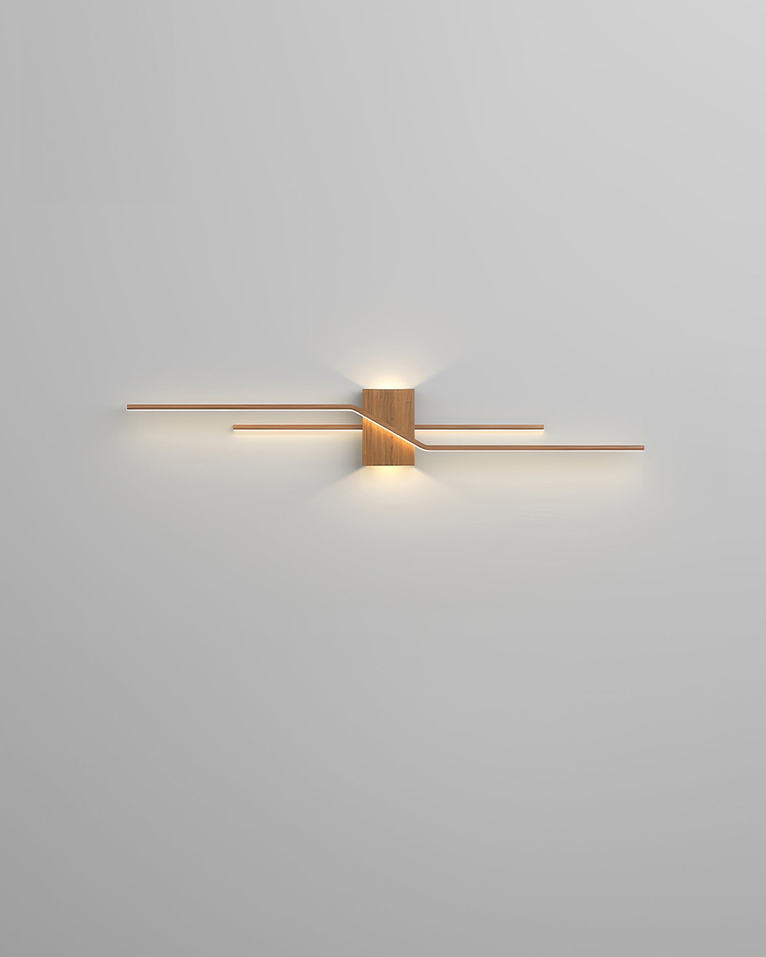 LumaVale LED-vegglampe med trestrukturfinish, minimalistisk, for oppholdsrom