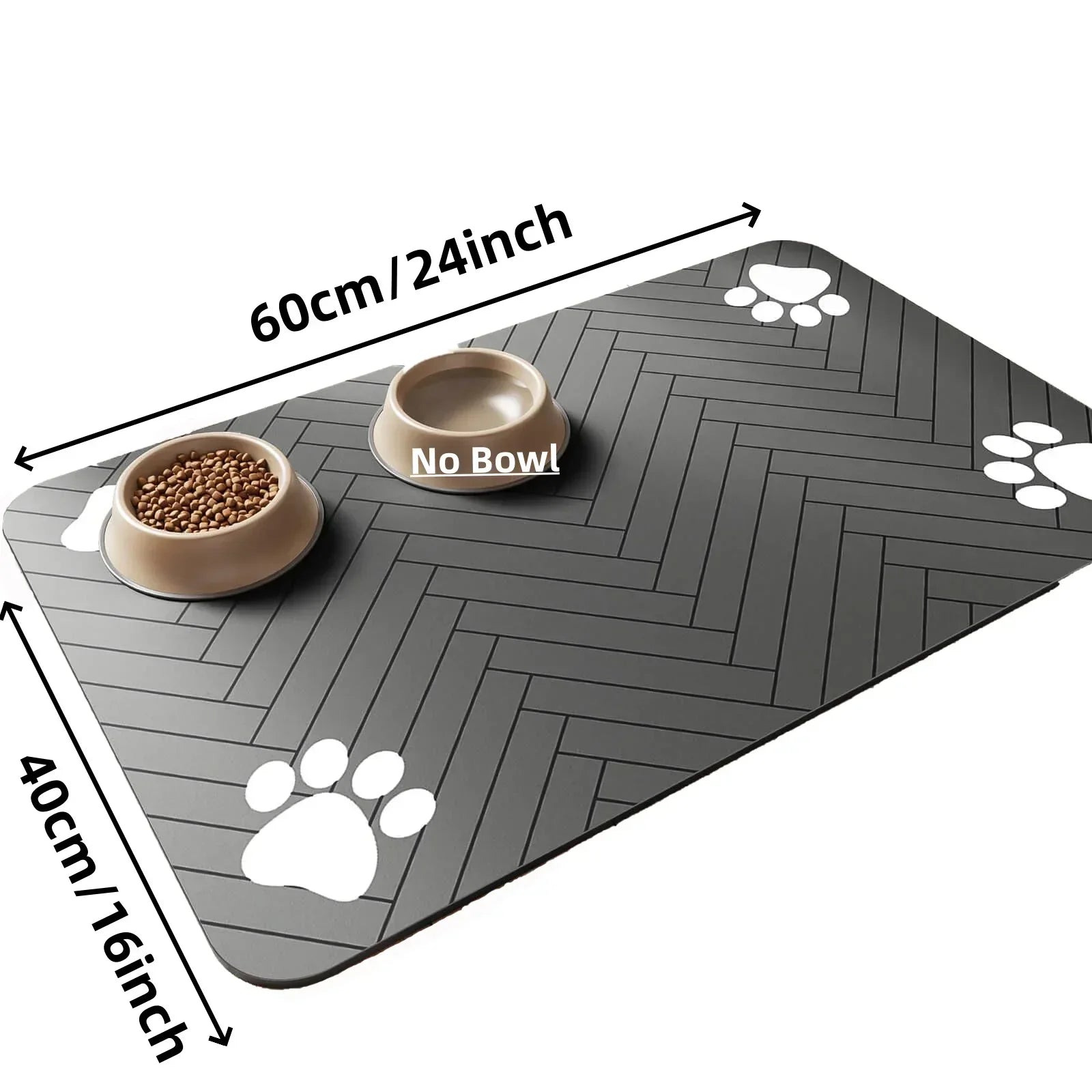 Tapete de Alimentação DryPaws com Revestimento Impermeável Absorvente e Base Antiderrapante