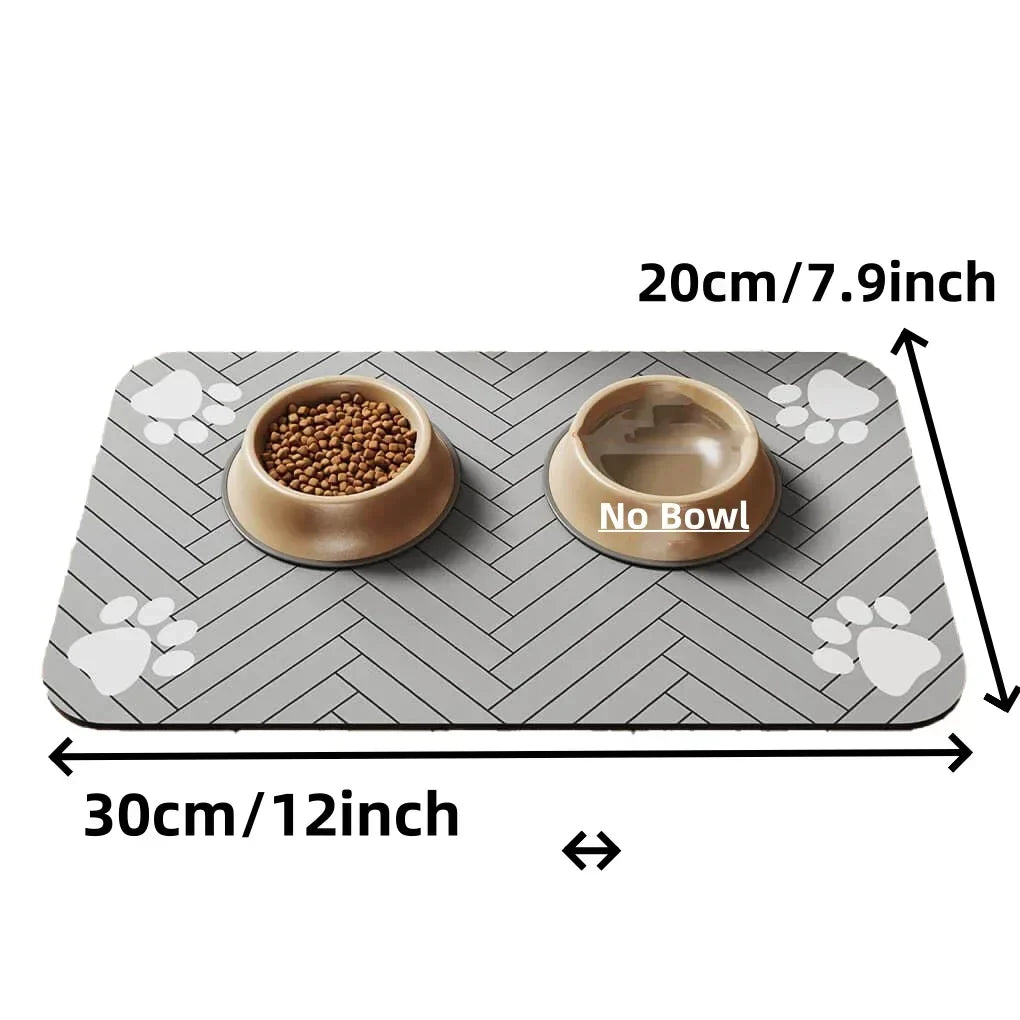 Tapete de Alimentação DryPaws com Revestimento Impermeável Absorvente e Base Antiderrapante
