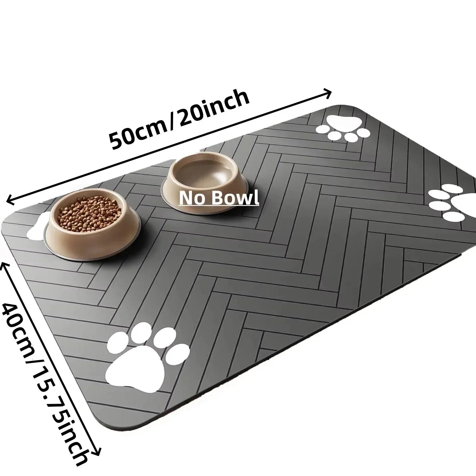 Tapete de Alimentação DryPaws com Revestimento Impermeável Absorvente e Base Antiderrapante