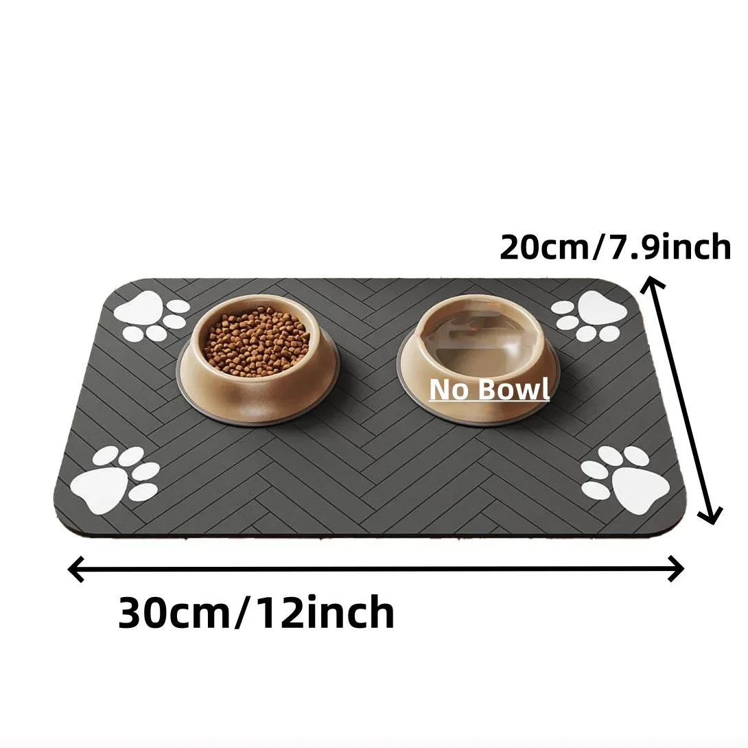 Tapete de Alimentação DryPaws com Revestimento Impermeável Absorvente e Base Antiderrapante