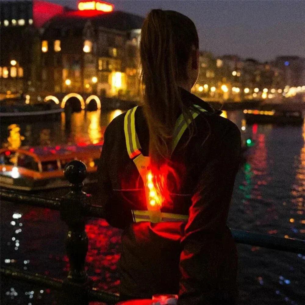 LumaRun Reflective LED Night Running Vest With Adjustable Lights