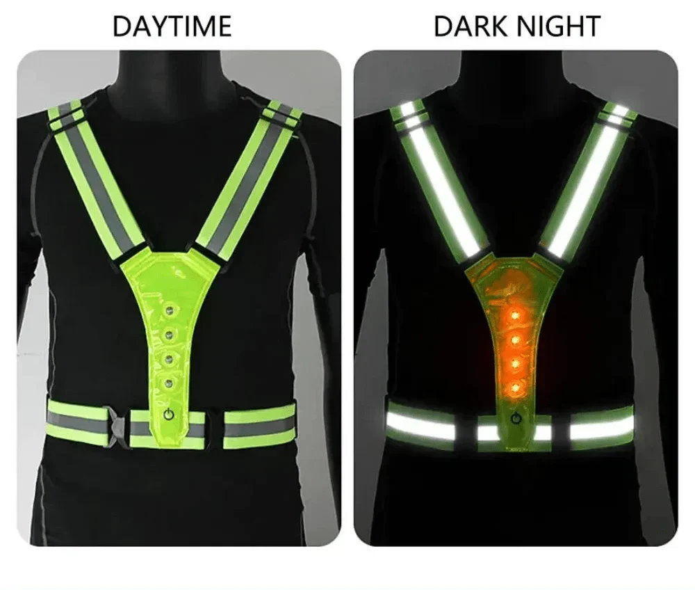 LumaRun Reflective LED Night Running Vest With Adjustable Lights