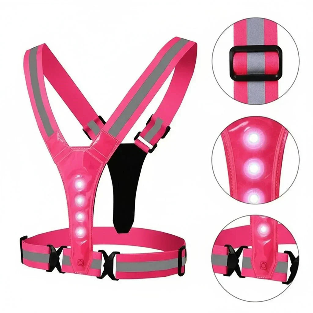 LumaRun Reflective LED Night Running Vest With Adjustable Lights