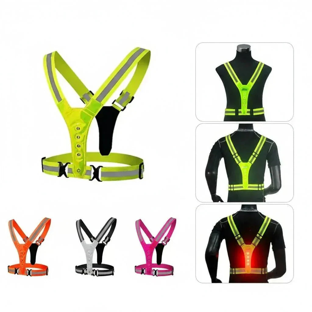 NovaStride fényvisszaverő LED mellény futók számára három világítási móddal