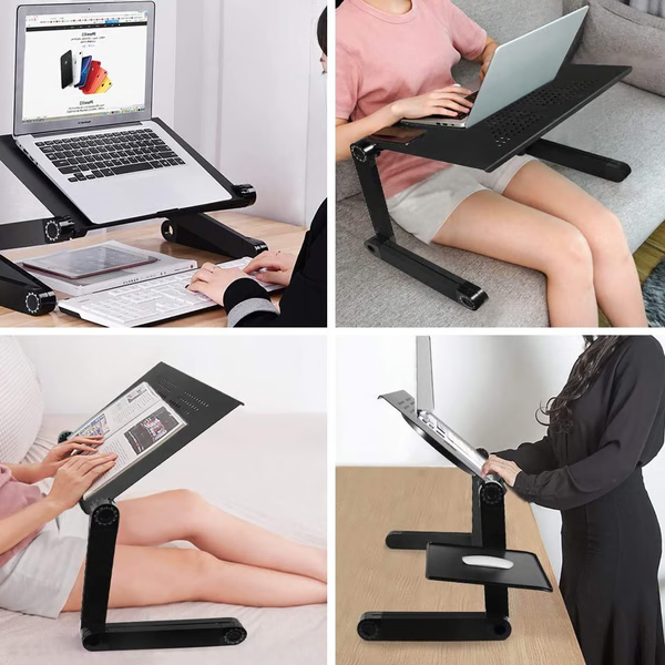 Techlift justerbar laptopstativ for ergonomisk komfort med avtakbar musematte