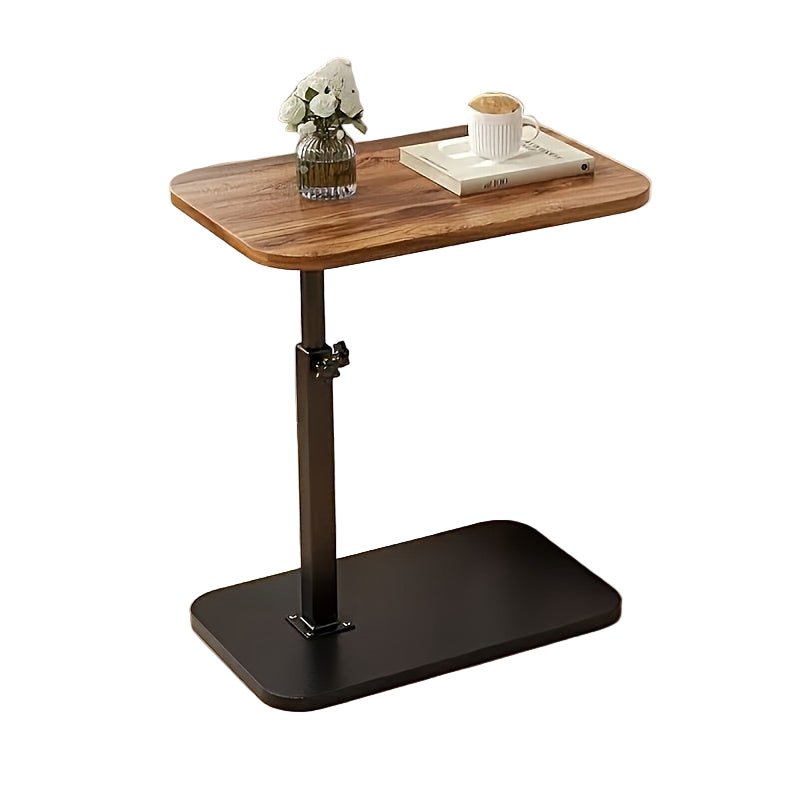 Mesa auxiliar Elara de altura ajustable con tapa de madera sobre estructura metálica para un estilo de vida moderno