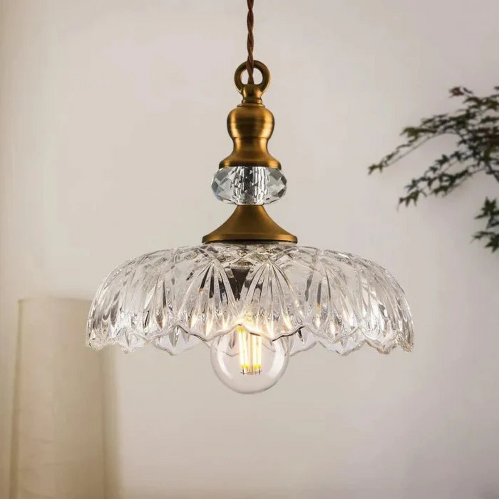 Lampada a Sospensione Retro Astra in Vetro per Sala da Pranzo