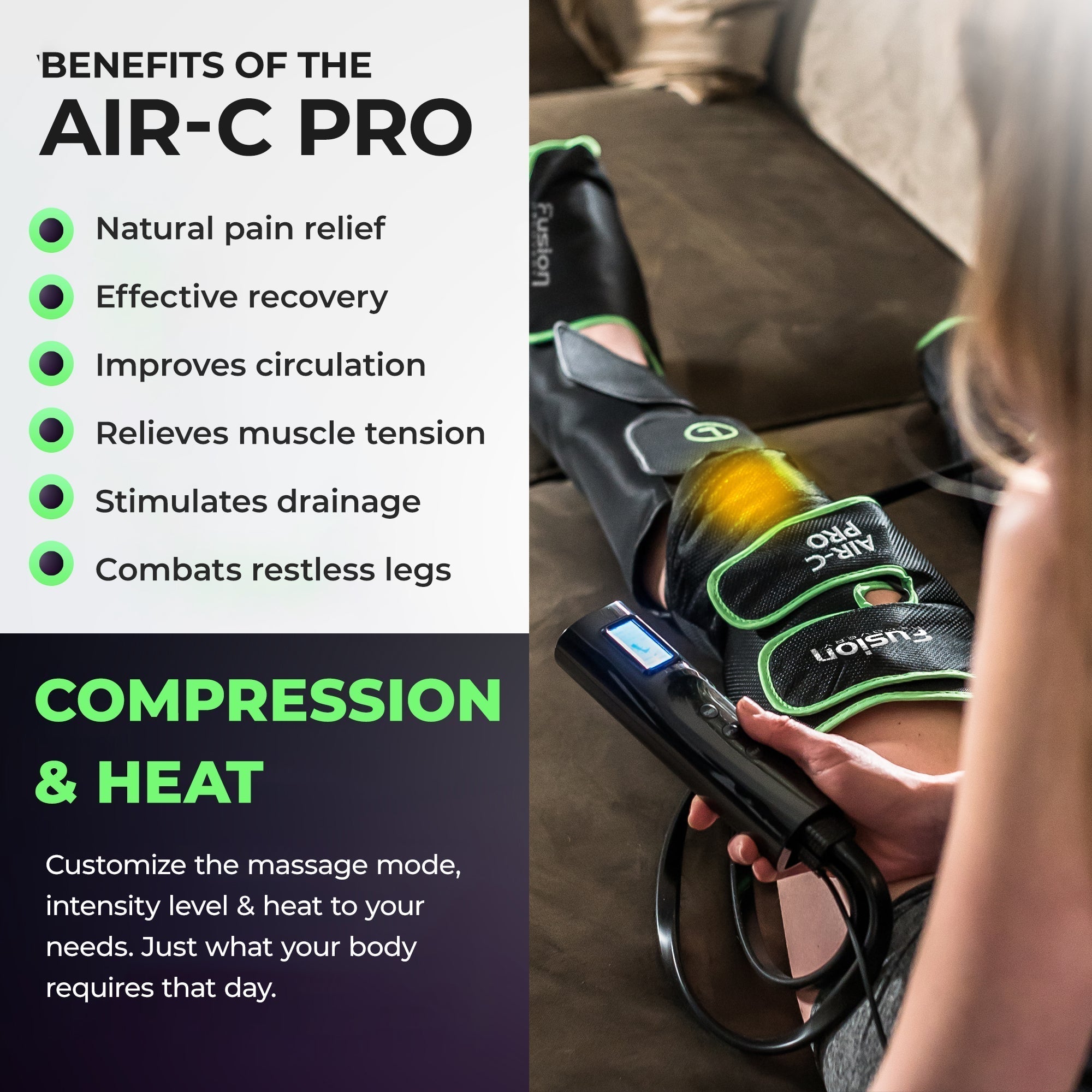 Air C Pro Edition CirculaEase Leg Massager For Home Use With Premium Air Compression