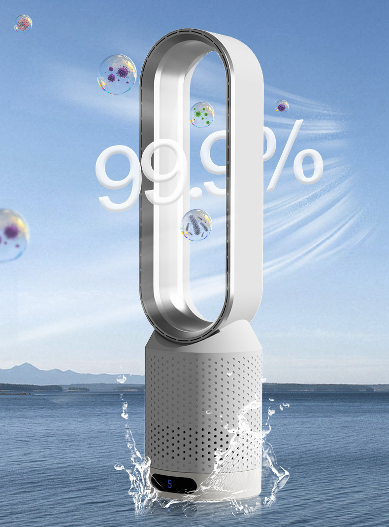 Purificador de aire inteligente sin aspas y ventilador de enfriamiento para hogar y oficina