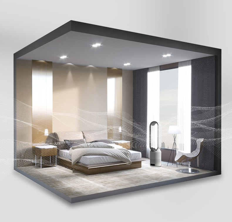 Purificador de aire inteligente sin aspas y ventilador de enfriamiento para hogar y oficina