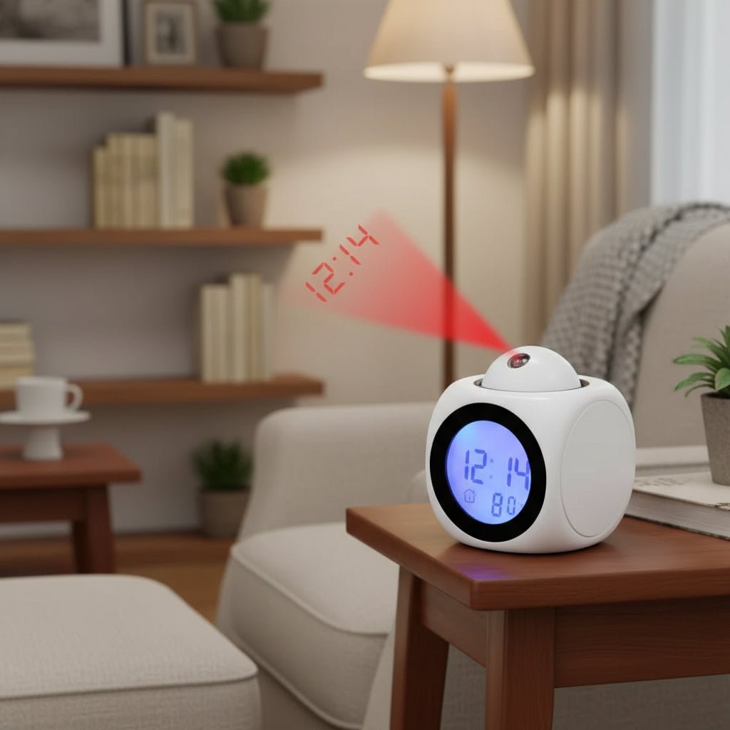 Duvar Zamanı Projeksiyonu ve Sıcaklık Özellikli Aurora Projeksiyonlu Alarm Saati