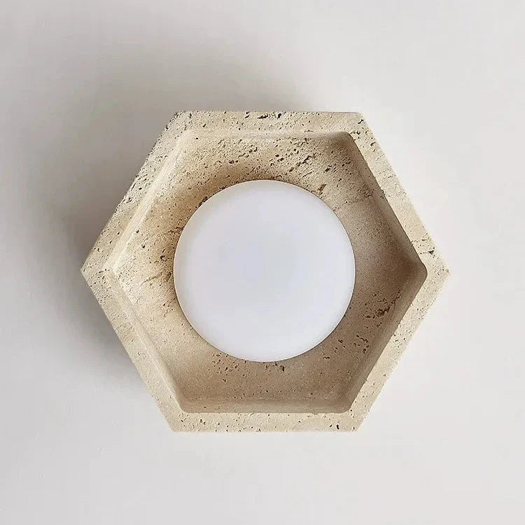 TerraLuma Travertine LED Ceiling Light In Wabi Sabi Style