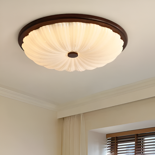 Lámpara de Techo LED Vintage Asterra de Madera con Estilo Americano Clásico